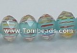 CLG53 13 inches 9*12mm faceted rondelle handmade lampwork beads