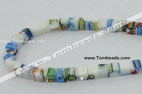 CLG532 16 inches 8*8mm cube lampwork glass beads wholesale