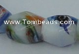 CLG535 16 inches 10*13mm faceted cuboid lampwork glass beads