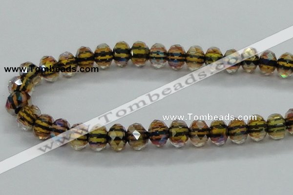 CLG54 13 inches 9*12mm faceted rondelle handmade lampwork beads