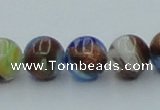 CLG540 16 inches 8mm round goldstone & lampwork glass beads