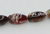 CLG544 16 inches 6*12mm rice goldstone & lampwork glass beads