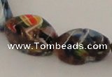 CLG547 16 inches 8*16mm twisted rice goldstone & lampwork beads