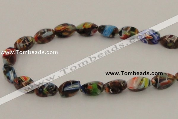 CLG547 16 inches 8*16mm twisted rice goldstone & lampwork beads