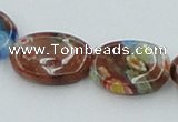 CLG553 16 inches 10*14mm oval goldstone & lampwork glass beads