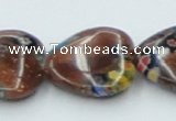 CLG558 16 inches 18*18mm heart goldstone & lampwork glass beads