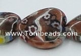 CLG559 16 inches 20*20mm heart goldstone & lampwork glass beads