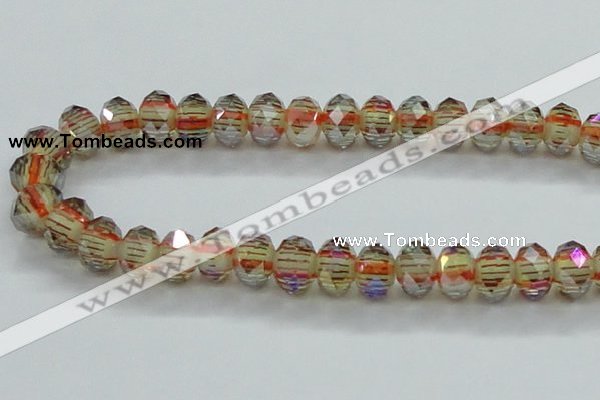 CLG56 13 inches 9*12mm faceted rondelle handmade lampwork beads