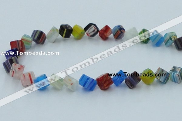 CLG569 16 inches 8*8mm cube lampwork glass beads wholesale