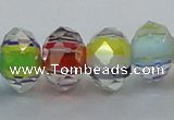 CLG57 13 inches 9*12mm faceted rondelle handmade lampwork beads