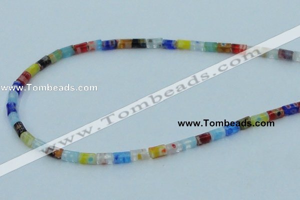 CLG575 16 inches 4*6mm cylinder lampwork glass beads wholesale