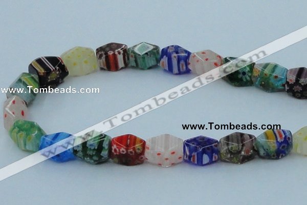 CLG578 16 inches 10*15mm faceted cuboid lampwork glass beads