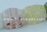 CLG579 16 inches 12*15mm faceted cuboid lampwork glass beads