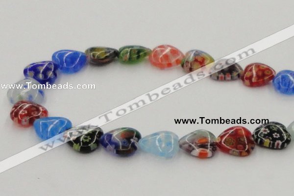 CLG581 16 inches 16*16mm heart lampwork glass beads wholesale