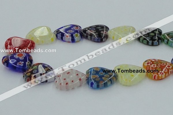 CLG584 16 inches 22*22mm heart lampwork glass beads wholesale