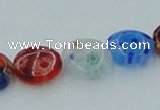 CLG587 16 inches 10mm flat round lampwork glass beads wholesale