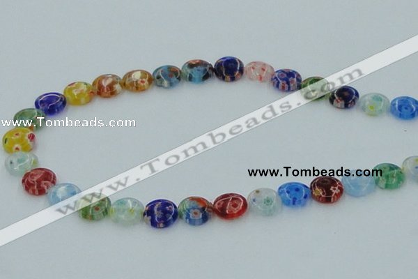 CLG587 16 inches 10mm flat round lampwork glass beads wholesale