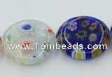 CLG588 16 inches 16mm flat round lampwork glass beads wholesale