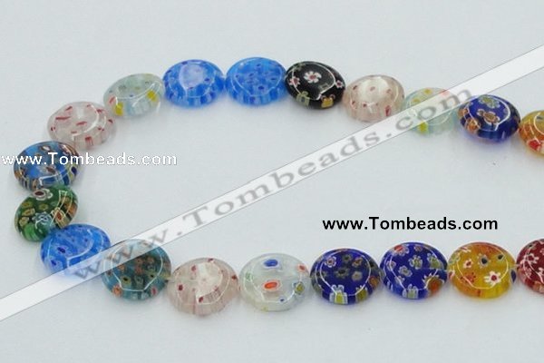 CLG588 16 inches 16mm flat round lampwork glass beads wholesale