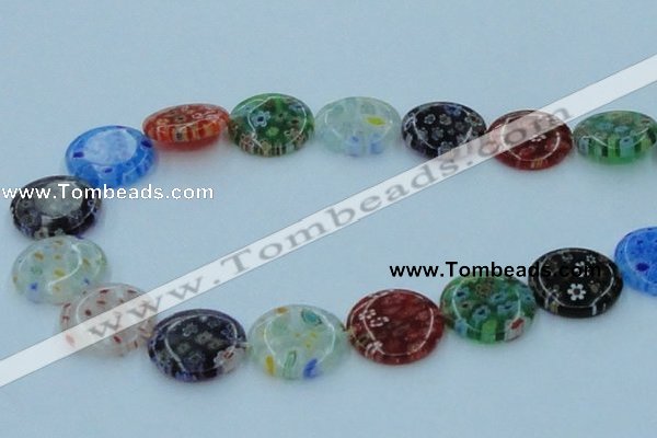 CLG596 16 inches 20mm flat round lampwork glass beads wholesale