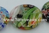 CLG597 16 inches 25mm flat round lampwork glass beads wholesale