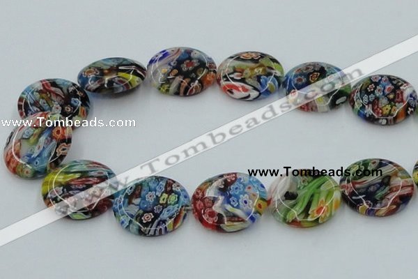 CLG597 16 inches 25mm flat round lampwork glass beads wholesale