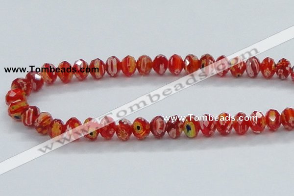 CLG63 15 inches 8*10mm faceted rondelle handmade lampwork beads