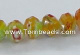 CLG64 15 inches 8*10mm faceted rondelle handmade lampwork beads