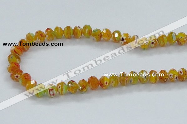 CLG64 15 inches 8*10mm faceted rondelle handmade lampwork beads