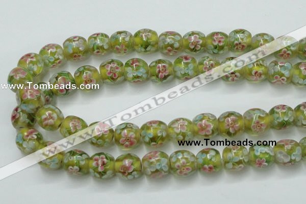 CLG761 15 inches 12mm round lampwork glass beads wholesale