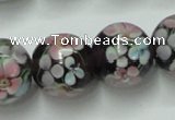 CLG765 15 inches 12mm round lampwork glass beads wholesale