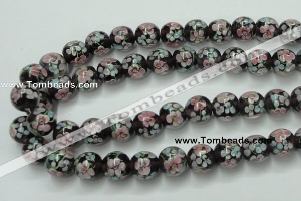 CLG765 15 inches 12mm round lampwork glass beads wholesale