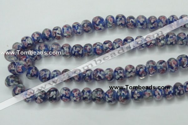 CLG768 14.5 inches 8*12mm rondelle lampwork glass beads wholesale