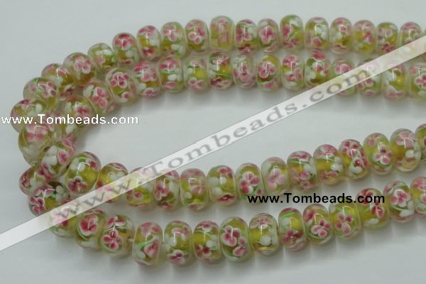 CLG770 14.5 inches 8*12mm rondelle lampwork glass beads wholesale