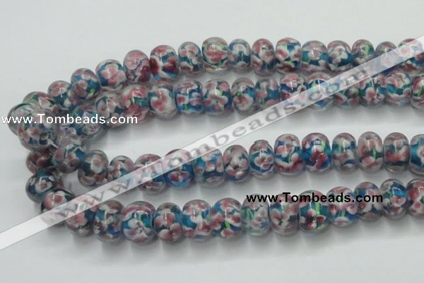 CLG772 14.5 inches 8*12mm rondelle lampwork glass beads wholesale