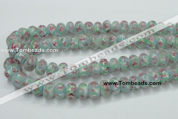 CLG773 14.5 inches 8*12mm rondelle lampwork glass beads wholesale