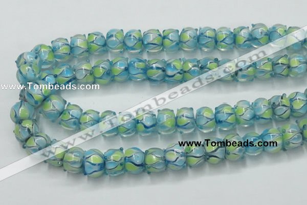 CLG779 14 inches 8*12mm rondelle lampwork glass beads wholesale