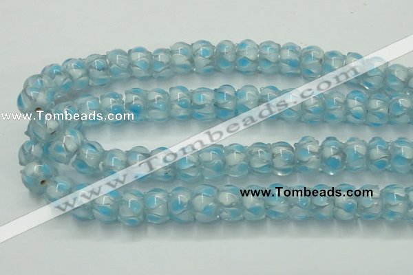 CLG780 14 inches 8*12mm rondelle lampwork glass beads wholesale