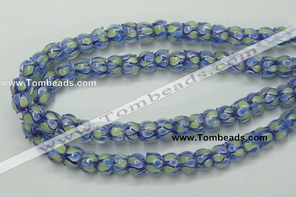 CLG781 14 inches 8*12mm rondelle lampwork glass beads wholesale