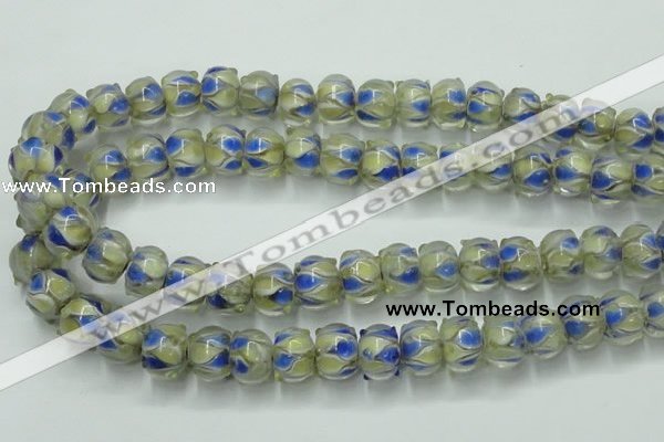 CLG782 14 inches 8*12mm rondelle lampwork glass beads wholesale