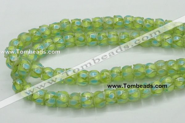 CLG783 14 inches 8*12mm rondelle lampwork glass beads wholesale