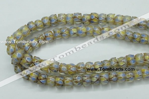 CLG784 14 inches 8*12mm rondelle lampwork glass beads wholesale