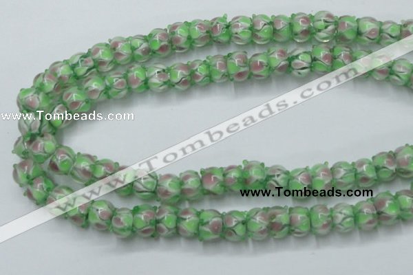 CLG785 14.5 inches 8*12mm rondelle lampwork glass beads wholesale