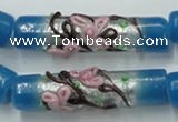 CLG786 15.5 inches 10*40mm cylinder lampwork glass beads wholesale