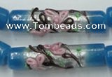 CLG786 15.5 inches 10*40mm cylinder lampwork glass beads wholesale