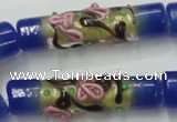 CLG787 15.5 inches 10*40mm cylinder lampwork glass beads wholesale