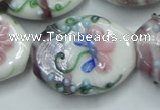 CLG801 15.5 inches 22*28mm oval lampwork glass beads wholesale