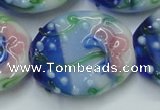 CLG802 15.5 inches 22*28mm oval lampwork glass beads wholesale