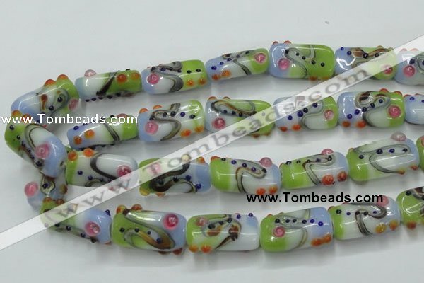 CLG804 15 inches 14*24mm rectangle lampwork glass beads wholesale