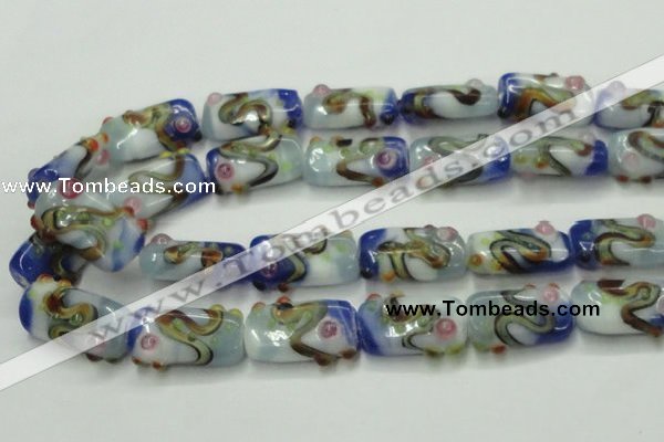 CLG806 15 inches 14*24mm rectangle lampwork glass beads wholesale